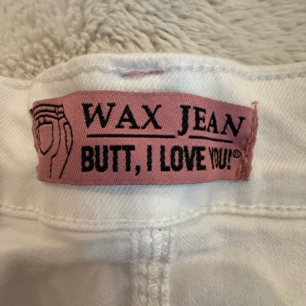 Wax Jeans White Wash Distressed Denim Butt I Love You Fit, Women’s 13 / 31 - Picture 3 of 6